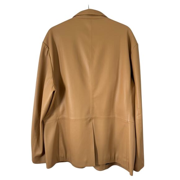 NWT The Frankie Shop Faux Leather Olympia Blazer Butter Tan Medium Large Loose - Picture 9 of 10